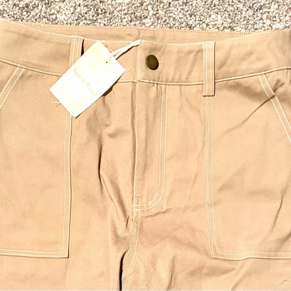 Hem & Thread Tan Wide Leg Cargo Pants - Picture 5 of 9